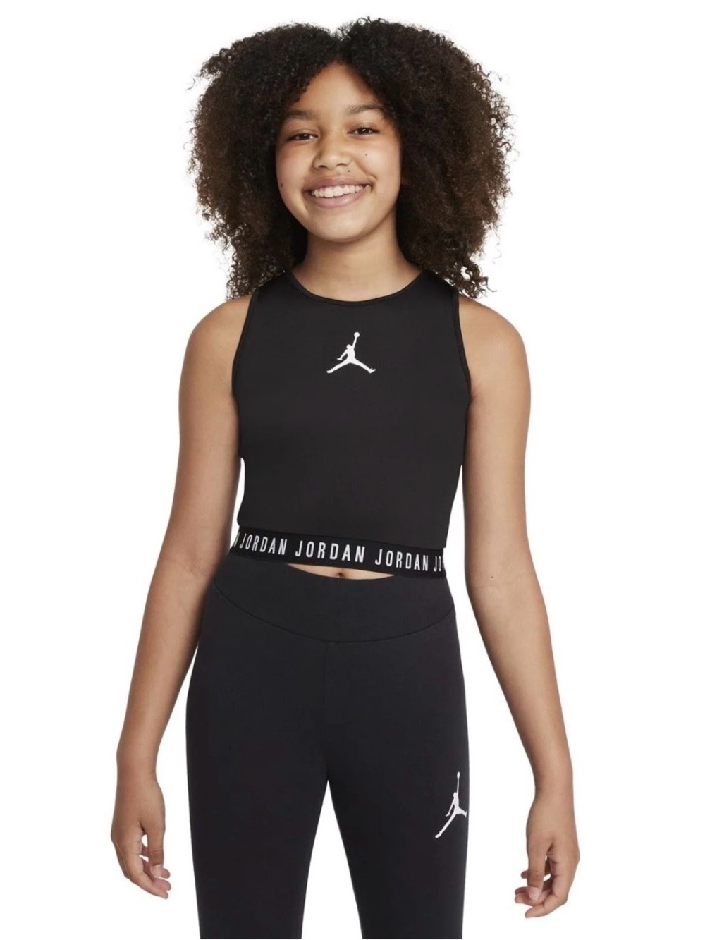 Jordan Black Cropped Tank Top with White Jumpman